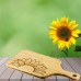 Sunflower Wooden Cutting Board with handle, Organically Grown Bamboo Cutting Board, Laser Etched